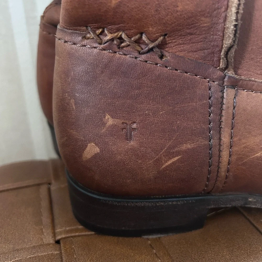 Frye Cara Tall Leather Boot Cognac Brown Riding Boot Women’s Size 8 Equestrian